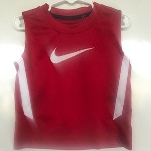 Nike boys Red tank top size 2T with reflective swoosh and side panels